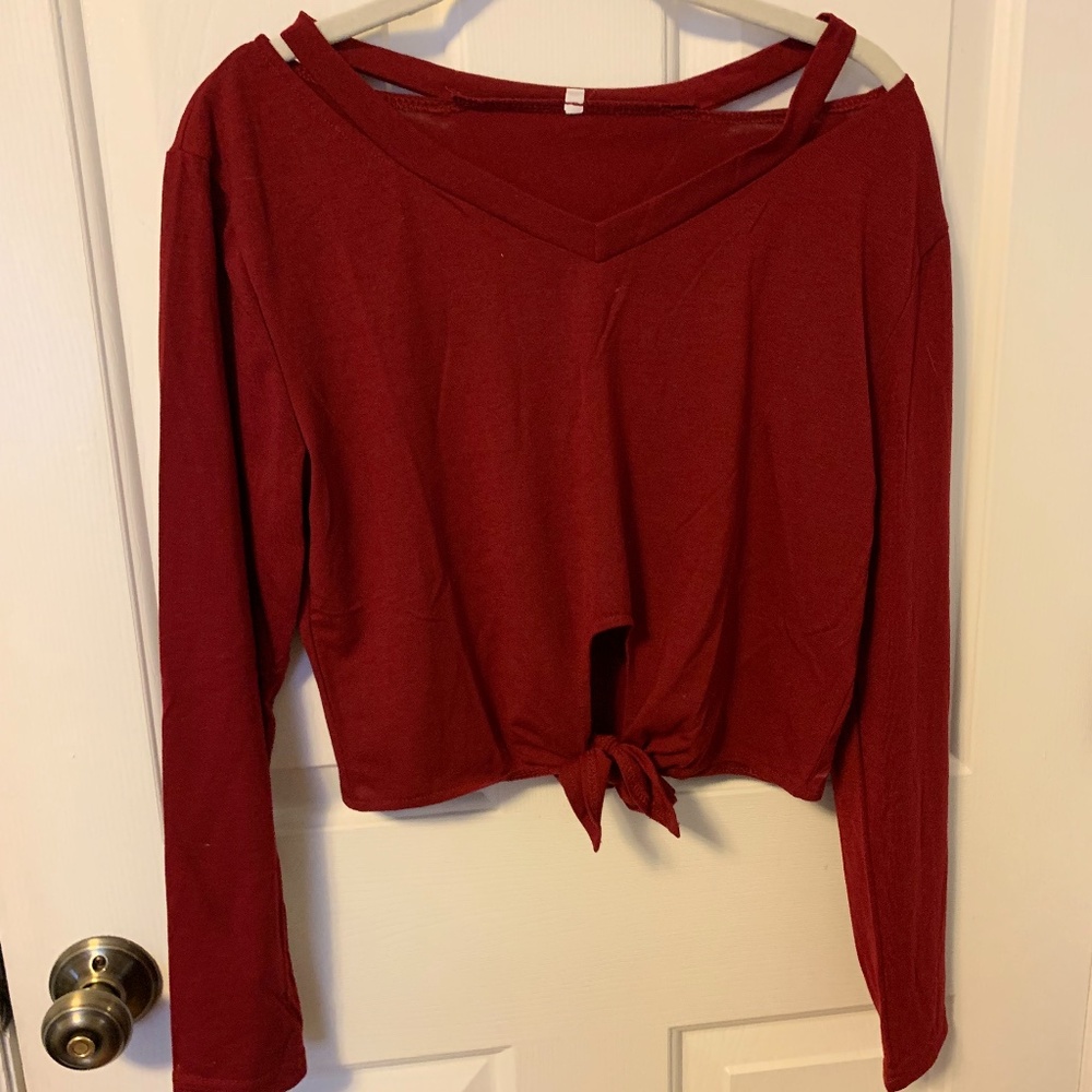 Maroon Crop Top